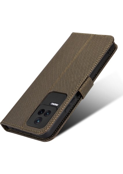 Xiaomi Için Redmi K50/K50 Pro Diamond Doku Pu Derisi Iyi Korunmuş Telefon Kasası Cüzdan Stand Kapağı Strap-Brown (Yurt Dışından) indirimleri