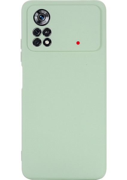 Xiaomi Poco X4 Pro 5g Strap Anti-Fall Ince Sıvı Silikon Kılıf Yumuşak Mikrofiber Astar Koruyucu Yeşil (Yurt Dışından)