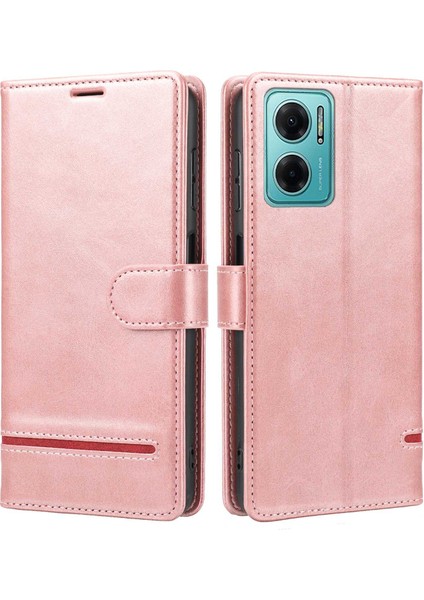 Xiaomi Redmi Için 10 5g/not 11E 5g/10 Prime+ 5g/xiaomi Poco M4 5g Anti-Çizelge Telefon Flip Deri Kılıf Şok Geçirmez Telefon Koruyucu Kapak Pembe (Yurt Dışından)