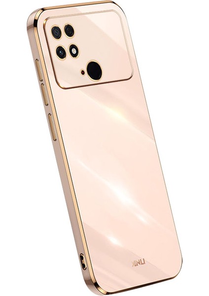 Xiaomi Poco C40 4g Için Xinli Tpu Telefon Kılıfı, Fall Anti-Fall Elektrokaplama Arka Kabuk Tam Kamera Lens Koruma Kapak Pembe (Yurt Dışından)