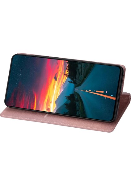 Xiaomi 12T 5G/12T Pro 5g/redmi K50 Ultra 5g Kart Tutucu Tasarım Ince Stand Telefon Kapağı Glitter Pu Deri Cep Telefon Kılıfı Manyetik Oto Absorbed Kapanma Golü Altın (Yurt Dışından)