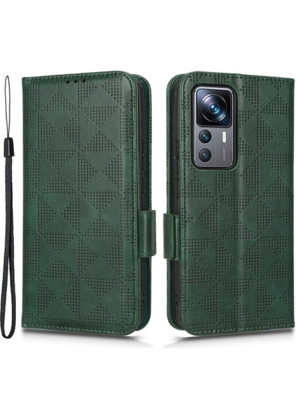 Xiaomi 12T Pro 5g Için Baskılı Üçgen Desen Standı Stand Anti-Çizelge Telefon Kılıfı (Yurt Dışından)