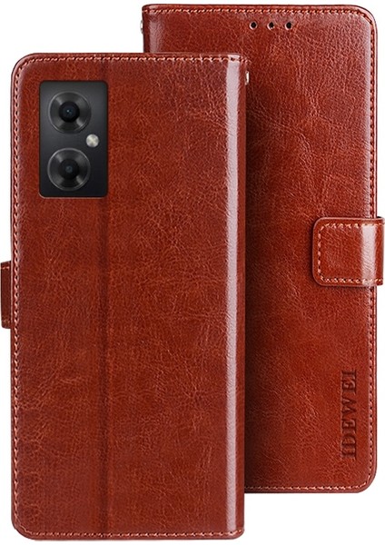 Xiaomi Poco M4 5g Için Çılgın At Doku Cüzdan Kapağı, Pu Deri Stand Manyetik Toka Anti-Drop Telefon Vaka-Kahverengi (Yurt Dışından)