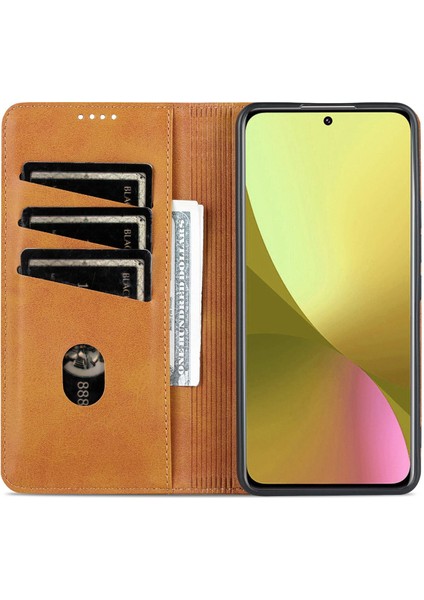 Xiaomi Için 12 Lite 5g Manyetik Otomatik Kapatma Cüzdan Telefon Kılıfı Pu Deri Görüntüleme Stand Flip Cover-Brown (Yurt Dışından) fiyatları
