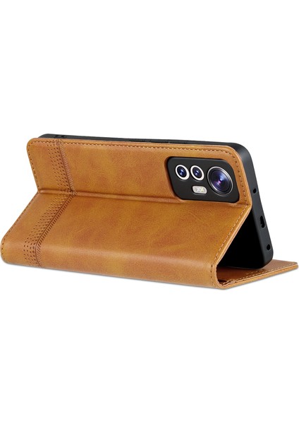 Xiaomi Için 12 Lite 5g Manyetik Otomatik Kapatma Cüzdan Telefon Kılıfı Pu Deri Görüntüleme Stand Flip Cover-Brown (Yurt Dışından) fırsatları