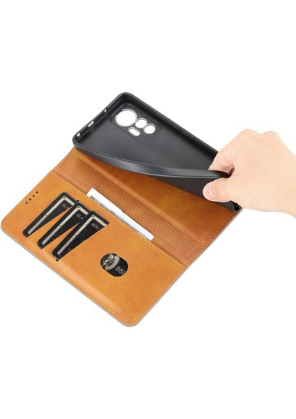 Xiaomi Için 12 Lite 5g Manyetik Otomatik Kapatma Cüzdan Telefon Kılıfı Pu Deri Görüntüleme Stand Flip Cover-Brown (Yurt Dışından) indirimleri
