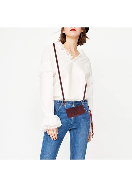 HT04 Xiaomi Redmi A1 4g/a2 4g Cüzdan Stand Omuz Strap-Wine Red ile Cilt Dostu Cep Telefonu Kapağı (Yurt Dışından) fırsatları