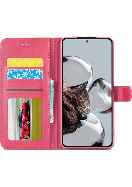 Xiaomi 12T 5g/redmi K50 Ultra 5G/12T Pro 5g Buzağı Dokusu Pu Deri Telefon Stand Magnetic Teclas Cüzdan Telefon Kapak-Pembe (Yurt Dışından) fiyatları
