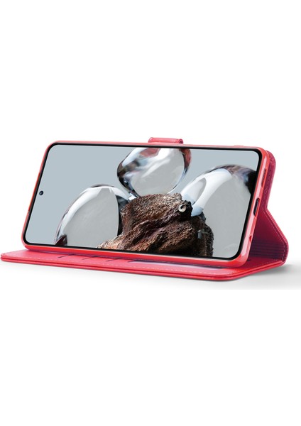 Xiaomi 12T 5g/redmi K50 Ultra 5G/12T Pro 5g Buzağı Dokusu Pu Deri Telefon Stand Magnetic Teclas Cüzdan Telefon Kapak-Pembe (Yurt Dışından) modelleri