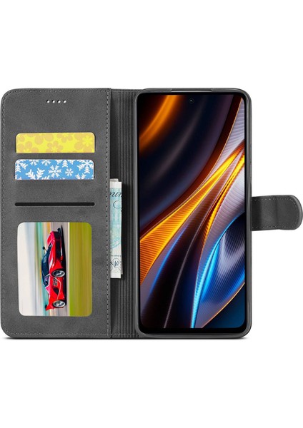 Xiaomi Için Redmi 10 5g/poco M5 4g/m4 5g/redmı Not 11E 5g/redmi 10 Prime+ 5g/11 Prime 5g Telefon Cüzdan Kılıf Pu Deri Deri Stand Manyetik Telefon Kapak Black (Yurt Dışından)