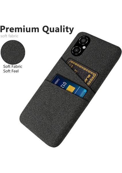Xiaomi Poco M4 Için 5g Çizgiye Döküm Anti Anti-Cratch Case Yumuşak Dokunmatik Kumaş Doku Pc Arka Kapak Çift Kart Tutucu-Black (Yurt Dışından) modelleri
