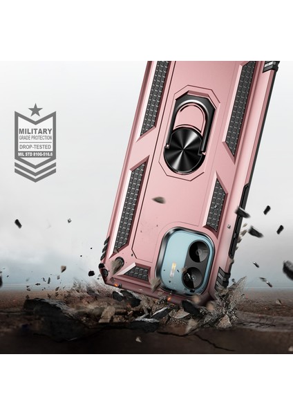 Xiaomi Redmi A1 4g/a2 4g Askeri Derece Drop Anti-Drop Pc+Tpu Koruyucu Kapak Ring Kickstand-Rose Gold (Yurt Dışından) fiyatları