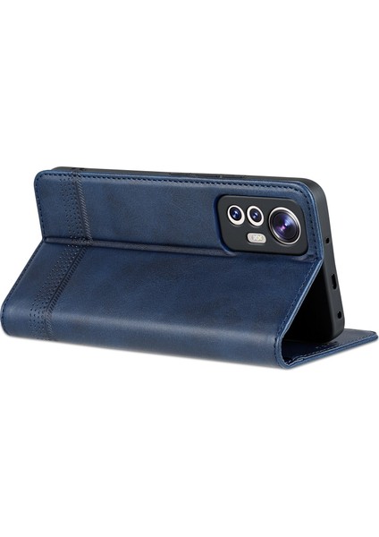 Xiaomi Için 12 Lite 5g Manyetik Otomatik Kapatma Cüzdan Telefon Kılıfı Pu Deri Görüntüleme Stand Flip Cover-Blue (Yurt Dışından) fırsatları