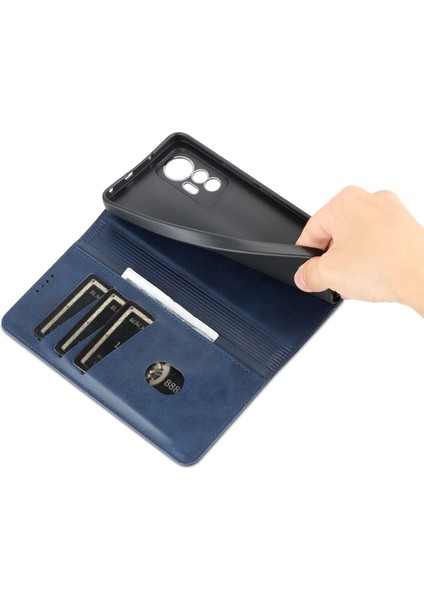 Xiaomi Için 12 Lite 5g Manyetik Otomatik Kapatma Cüzdan Telefon Kılıfı Pu Deri Görüntüleme Stand Flip Cover-Blue (Yurt Dışından) indirimleri