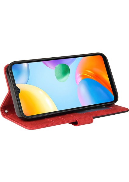 Xiaomi Redmi Için 10C Çift Renkli Ekleme Pu Deri Deri Cüzdan Telefon Kılıfı Kabuklu Stand Kabuğu (Yurt Dışından) modelleri