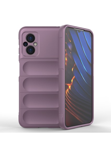 Xiaomi Poco M4 Için 5g/4g Damla Koruma Telefon Kılıfı Tpu Çizgiye Dönüş Anti Cep Telefonu Geri Kapak Işık Mor Mor (Yurt Dışından)