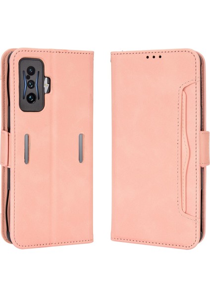 Xiaomi Için Poco F4 Gt/redmı K50 Oyun Yumruğu Önleme Birden Çok Kart Yuvası Telefon Kapağı Pu Deri Cüzdan Stand Vaka-Pembe (Yurt Dışından)