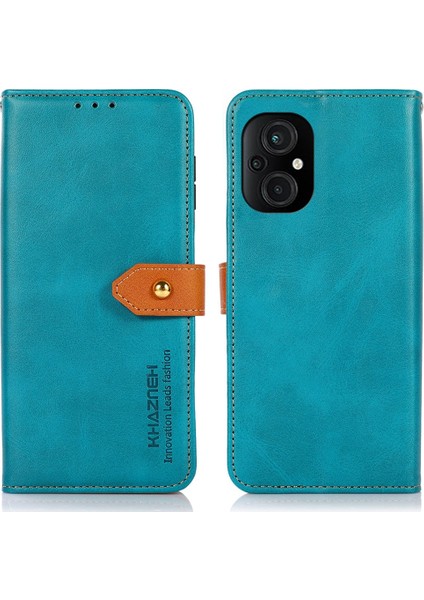 Xiaomi Için Poco M4 5g/m5 5g Telefon Cüzdan Kılıfı Altın Manyetik Toka Pu Deri Katlanabilir Stand Koruyucu Telefon Kapak Mavisi (Yurt Dışından)