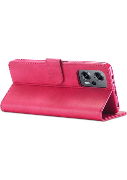 Xiaomi Için Redmi 10 5g/poco M5 4g/m4 5g/redmı Not 11E 5g/redmi 10 Prime+ 5g/11 Prime 5g Telefon Cüzdan Kılıf Pu Deri Deri Stand Manyetik Telefon Kapak-Pembe (Yurt Dışından)