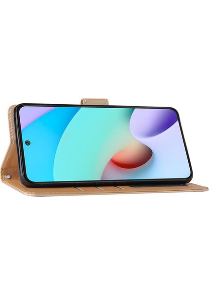 Xiaomi Için Stand Kapağı Redmi 10 5g/redmi 10 Prime+ 5g/redmi Not 11E 5g, Folio Flip Pu Deri Cüzdan Cep Telefon Kılıfı Kradard-Gold (Yurt Dışından)