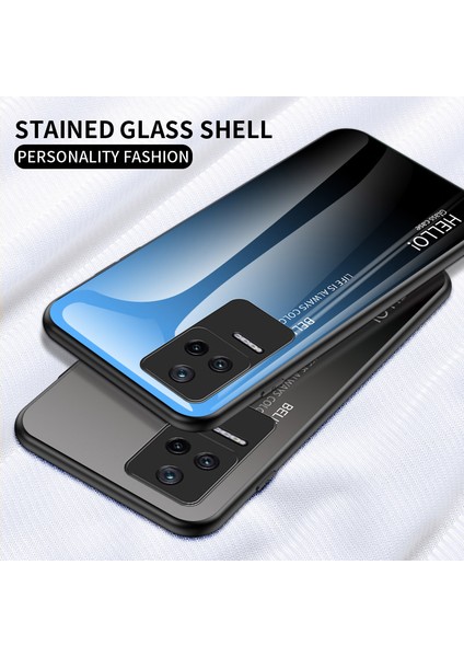 Xiaomi Redmi K40S Için 5g/poco F4 5g Gradyan Renk Tasarımı Shock Cep Telefonu Kılıf Anti-Chock Cam+Pc+Tpu Geri Kapak Sınıfı Mavi Siyah (Yurt Dışından)