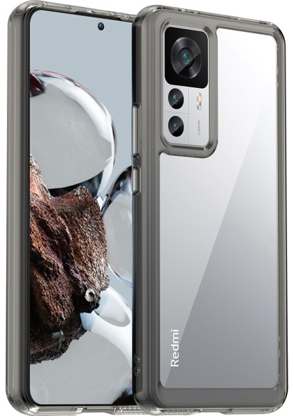 Xiaomi 12T 5g Telefon Kasası Için, Düşme Geçirmez Cep Telefonu Kabuğu Tpu Tampon+Akrilik Geri Koruyucu Kapak-Şeffaf Gri (Yurt Dışından)