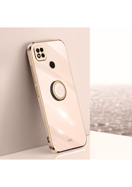Xiaomi Redmi 10A Için Xinli Ring Tutucu Kickstand Telefon Kılıfı, Elektraplatma Altın Kenar Tpu Telefon Kapak Pembe (Yurt Dışından) indirimleri