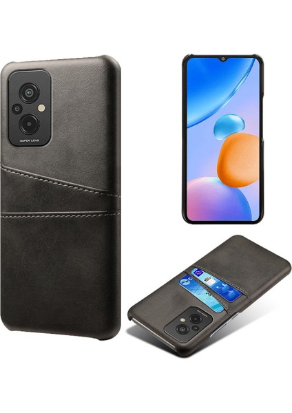 Xiaomi Redmi Için Damla Geçirmez Cep Telefonu Kapağı 11 Prime 4g Çift Kart Yuvaları Pu Deri Kaplamalı Pc Telefon Vaka-Black (Yurt Dışından)