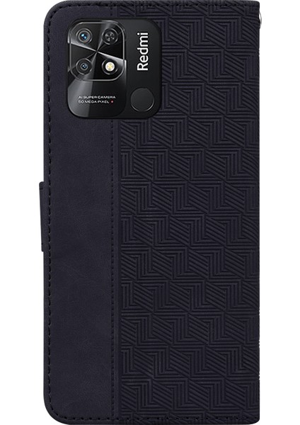 Geometri Xiaomi Redmi 10C Için Baskılı Telefon Kasası, Cüzdan Standı Pu Deri Manyetik Toka Kapak (Yurt Dışından) indirimleri