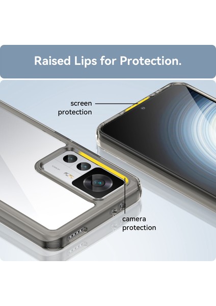 Xiaomi 12T 5g Telefon Kasası Için, Düşme Geçirmez Cep Telefonu Kabuğu Tpu Tampon+Akrilik Geri Koruyucu Kapak-Şeffaf Gri (Yurt Dışından) indirimleri