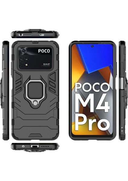 Xiaomi Poco M4 Pro 4g Ring Kickstand Koruyucu Kılıf Yumuşak Tpu+Sert Pc Anti-Drop Telefon Kapak Black Için Şok Geçirmez Telefon Kılıfı (Yurt Dışından) indirimleri