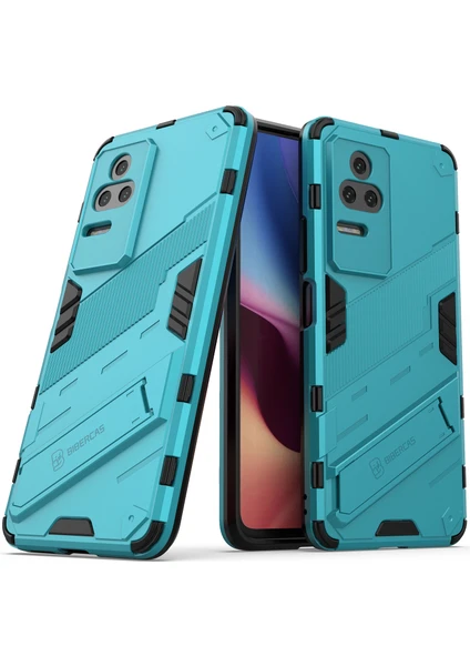 4U Sky Xiaomi Redmi K50 PRO/K50 Sabit Pc+Yumuşak Tpu Şok Geçirmez Cep Telefonu Kasası Kickstand Cover-Baby Mavi (Yurt Dışından)