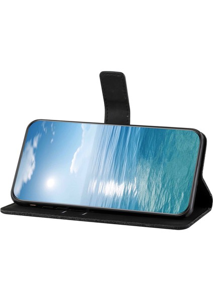 Xiaomi 12T 5G/12T Pro 5g/redmi K50 Ultra 5g Mıknatıs Toka Etnik Baskıda Baskı Cüzdan Eller Seçim Deri Kılıf Strap-Black (Yurt Dışından) modelleri