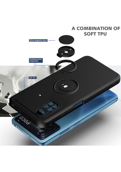 Xiaomi Poco M4 Pro 4g Ring Kickstand Tpu Kapağı Şok Geçirmez Kalu Telefon Kabuk-Pembe Için Koruyucu Kasa (Yurt Dışından) fiyatları