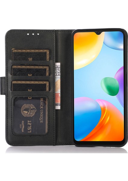 Xiaomi Redmi Için 10C Anti-Çizelge Telefon Kabuk Çantası Ince Dokulu Pu Deri Cüzdan Koruyucu Telefon Kapak Black (Yurt Dışından) fırsatları