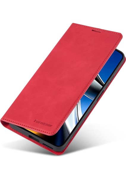 Xiaomi Poco X4 Pro 5g Fantasy Serisi Skin-Touch Pu Deri+Tpu Iyi Korumalı Stand Cüzdan Stili Anti-Drop Cep Telefonu Kasa Kırmızısı (Yurt Dışından) fırsatları