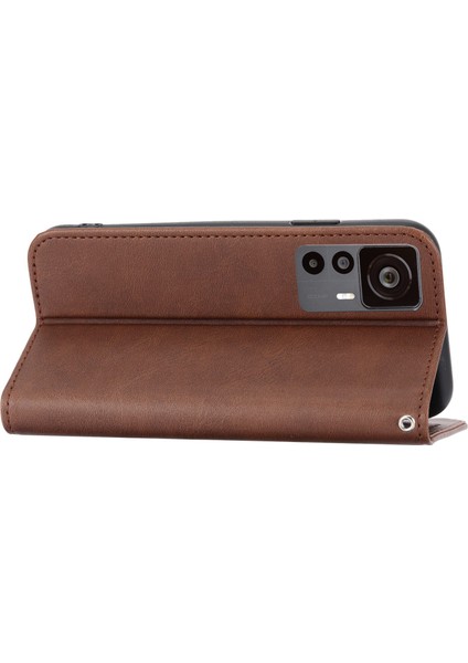 Xiaomi Için 12T 5g/redmi K50 Ultra 5g Rhombus Desen Baskılı Pu Deri Stand Buzağı Dokusu Şok Geçirmez Telefon Cüzdan Kapağı Strap-Brown (Yurt Dışından) fırsatları