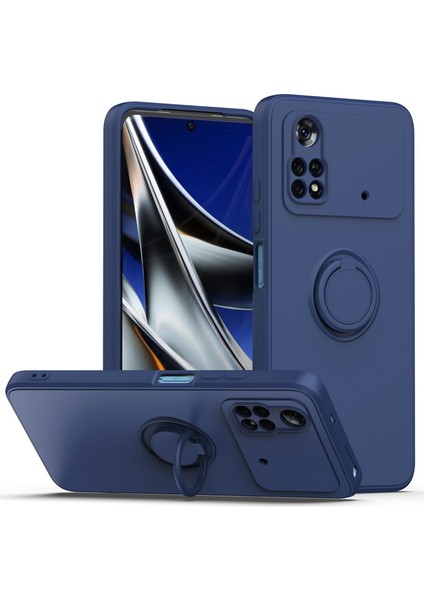 Xiaomi Poco M4 Pro 4g Ring Kickstand Tpu Kapağı Şok Geçirmez Kalu Telefon Kabuğu Sapfire Için Koruyucu Kasa (Yurt Dışından)