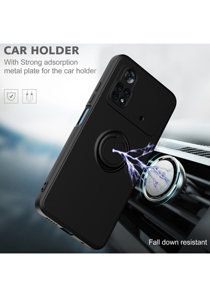 Xiaomi Poco M4 Pro 4g Ring Kickstand Tpu Kapağı Şok Geçirmez Kalu Telefon Kabuğu Sapfire Için Koruyucu Kasa (Yurt Dışından) modelleri