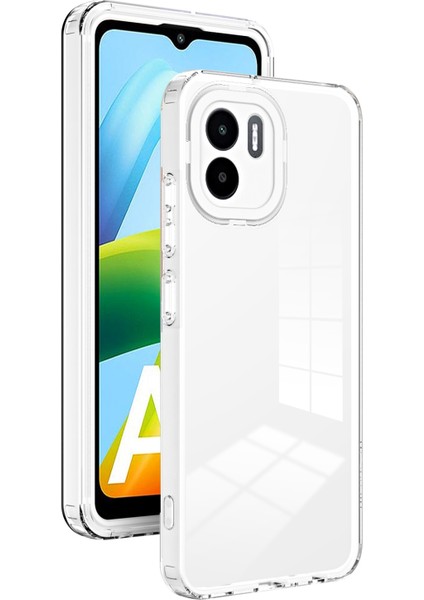 Xiaomi Redmi A1 4g/a2 4g Için Çizik Geçirmez Kapak 3'ü 3'ü Açık Tpu Arka Plaka+Pc Kamera Koruma Yüzüğü Telefon Geri Kılıf Beyaz (Yurt Dışından)
