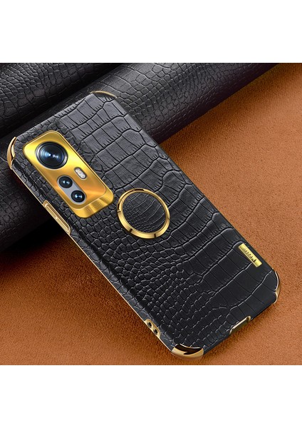 Xiaomi Için 12 Lite 5g Kickstand Telefon Kılıfı Pu Deri Kaplamalı Tpu Timsah Doku 6d Elektruman Kapak Black (Yurt Dışından) fiyatları