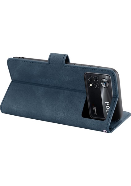 Xiaomi Için Poco M4 Pro 4g Pu Deri Dal Damla Geçirmez Koruma Telefon Kılıfı Cüzdan Stand Koruyucu Kapak Kayış Mavisi (Yurt Dışından) fırsatları