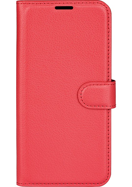 Xiaomi Redmi Için Not 11E 5g/redmi 10 5g/redmi 10 Prime+ 5g Cüzdan Stili Litchi Doku Telefon Kılıfı Pu Deri+ Tpu Çift Katman Koruma Standı Kabuk-Kırmızı (Yurt Dışından)