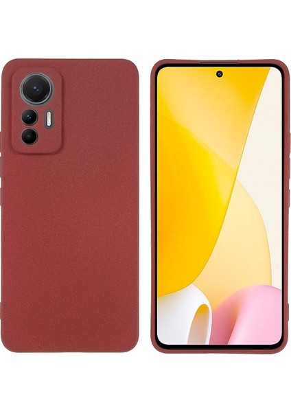 Xiaomi Için 12 Lite 5g Çift Taraflı Mat Yumuşak Tpu Telefon Kapağı Fingerprint Anti-Çizgiye Karşı Çizgiye Karşı Koşu Kırmızısı (Yurt Dışından)