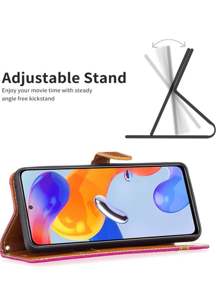Xiaomi Redmi Için 10C Manyetik Kot Pantolon Doku Folio Folio Flip Standı Renk Ekleme Pu Deri Cüzdan Çok Yönlü Koruma Telefon Kapak-Rose (Yurt Dışından) fiyatları