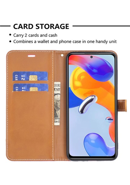 Xiaomi Redmi Için 10C Manyetik Kot Pantolon Doku Folio Folio Flip Standı Renk Ekleme Pu Deri Cüzdan Çok Yönlü Koruma Telefon Kapak-Rose (Yurt Dışından) modelleri