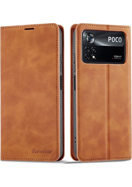 Xiaomi Poco X4 Pro 5g Fantasy Serisi Skin-Touch Pu Deri+Tpu Iyi Korunmuş Stand Cüzdan Stili Anti-Drop Cep Telefonu Kahretsin (Yurt Dışından)
