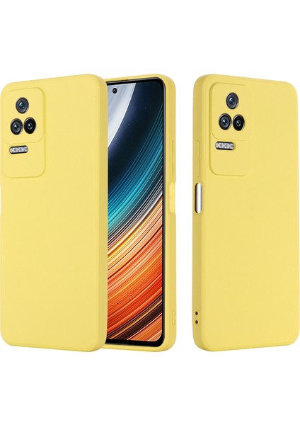 Xiaomi Için Poco F4 5g/redmi K40S 5g Scraty-Dirençli Silky-Yumuşak Sıvı Silikon Telefon Kılıfı Strap-Sarı (Yurt Dışından) fiyatları