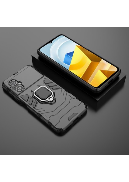 Xiaomi Poco M5 Için 4g Anti-Drop Anti-Drop Telefon Kılıf Halka Tutucu Kickstand Sabit Pc Yumuşak Tpu Akıllı Telefon Kapak Black (Yurt Dışından) indirimleri