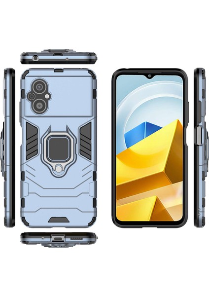 Xiaomi Poco M5 Için 4g Anti-Drop Anti-Drop Telefon Kılıf Halka Tutucu Kickstand Sabit Pc Yumuşak Tpu Akıllı Telefon Kapak-Blue (Yurt Dışından) indirimleri